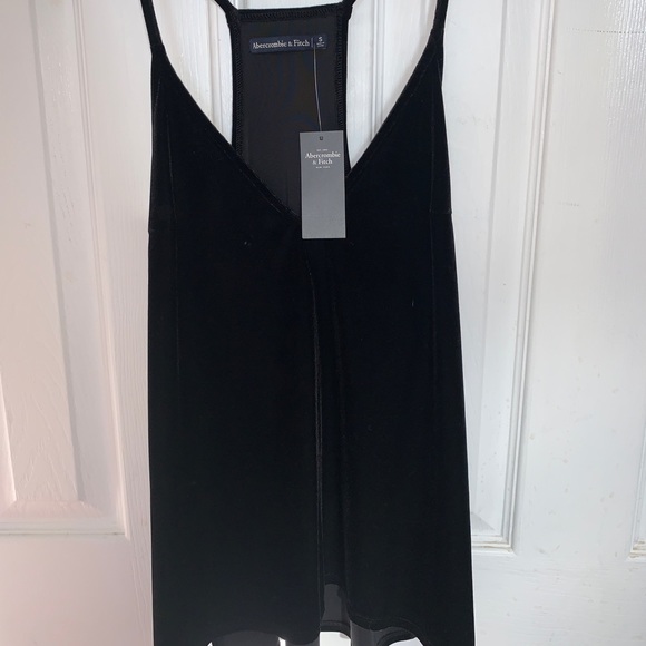 Black velvet tank top